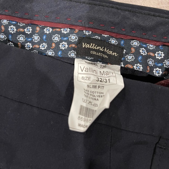 Vallini Man collection navy slim pants size 32 - Picture 3 of 4